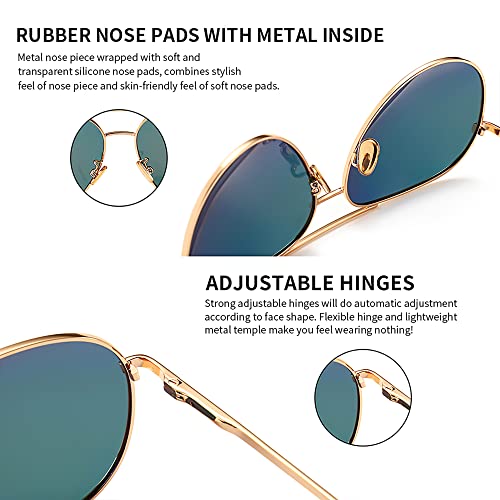 Image of SUNGAIT Women's Lightweight Oversized Aviator Sunglasses
