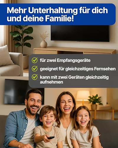 SCHWAIGER Satellitenschüssel Komplettset - Ø 60 cm Stahl Offset Antenne in Hellgrau - Inkl....