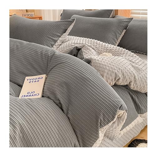 Couette en velours de lait crème ensemble d'hiver complet pour lit douillet