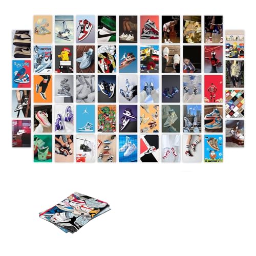 Image of SG Pack of 54 Sneakerhead Aesthetic Wall Collage Kit Posters - 4 x 6 Inches Posters for Wall Decoration - Wall Art For Bedroom, Office, Living room, Dorm room