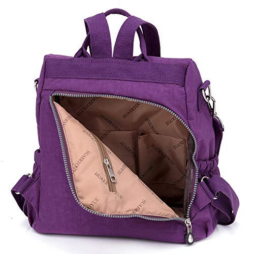 Image of MINTEGRA Women Shoulder Backpack Multi-Pocket Nylon Purse Large Capacity Waterproof Casual Daypack