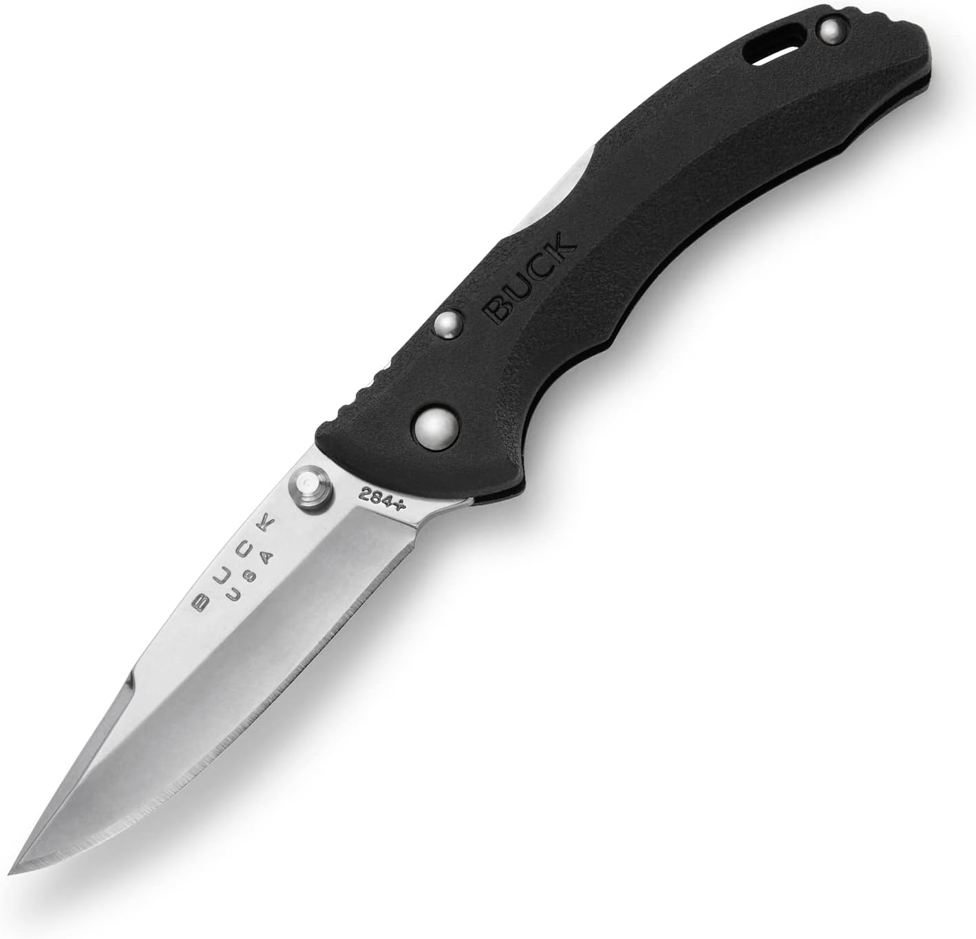 284 Bantam BBW Folding EDC Knife, 2-3/4” Pocket Knife Blade, Nylon Handle, 420HC Stainless Steel Drop Point Folding Blade, Made in the USA, Black, 1.5 oz