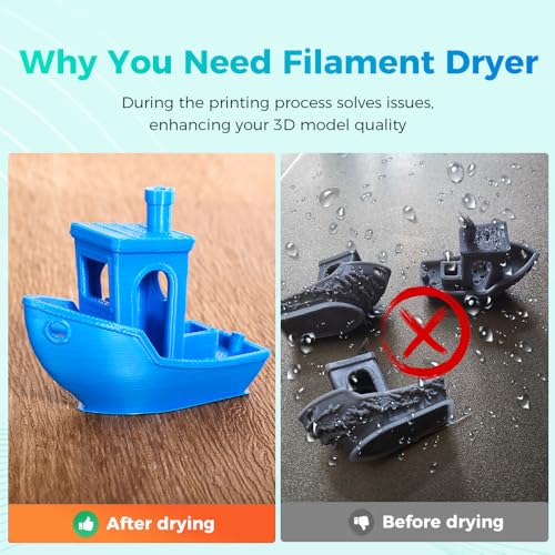 Image of Official Creality Filament Dryer, Space Pi Filament Dryer, 360 Fast Heating 3D Printer Filament Dry Box, Filament Storage with 110W PTC Heater LCD Touch Screen One-Key Set
