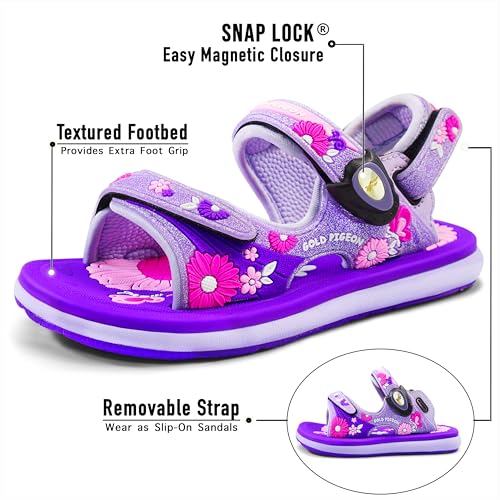Image of Gold Pigeon Shoes Easy SNAP LOCK Outdoor Water Kids Toddler Sandals for Girls & Boys. Everyday, Vocation, Pool, Summer, Beach Essentials.