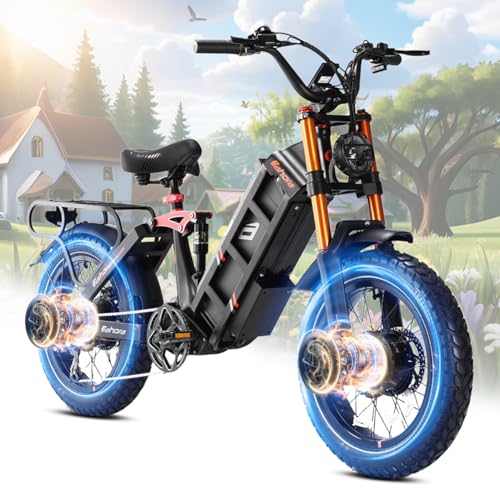 eAhora Juliet Pro II Electric Bike - Dual Motor Peak 4400W 43MPH 52V 70Ah 120Miles+ Long Range Ebike for Adults, 20