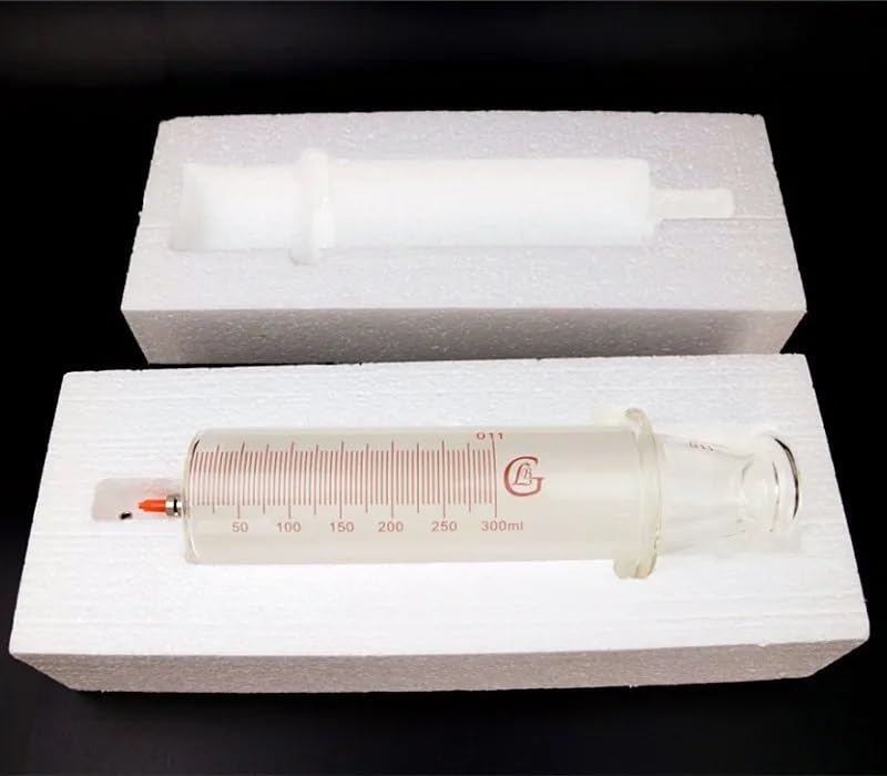 Large Glass Syringes 300ml with Glass Caliber/Ruhr Locks Caliber Glass Enema Sausage Device Sample Extractor Injector 300 CC(Ruhr Locks Caliber)