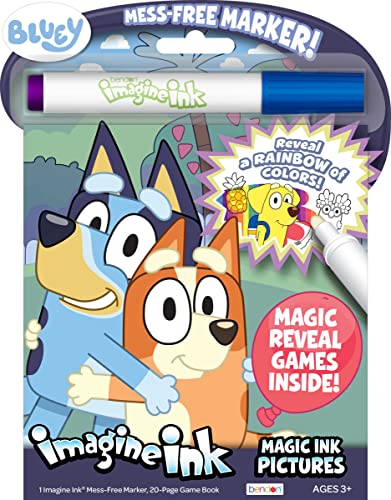 Imagine Ink Bendon Inc Bluey Coloring Book with 1 Mess Free Marker 16 Pages 54441