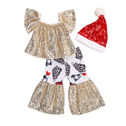 MCVN - Conjunto de ropa para bebé y niña, diseño de Papá Noel con volantes Cover