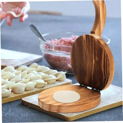 Pressa per tortilla in legno - Tortilla Maker manuale per tortillas di mais e farina, involucri per gnocchi, pasta per empanada - gadget da cucina con cerniera in acciaio inossidabile, marrone, decor