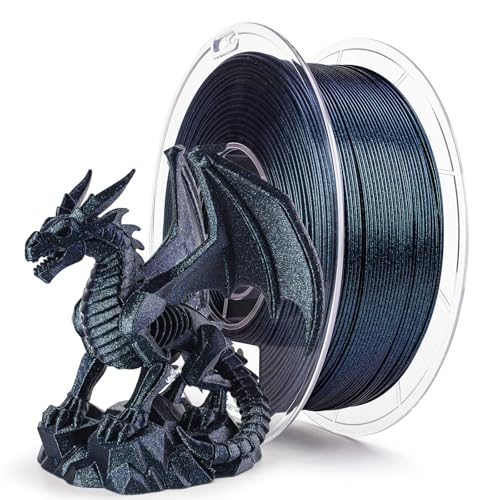 Image of ZIRO Glitter PLA Filament 1.75mm, 3D Printer Filament Super Sparkle PLA, Chameleon Series 3D Printing Material, 1kg Spool, Fit Most FDM Printers, Dimensional Accuracy + /-0.03mm, Moonlit Teal Luster
