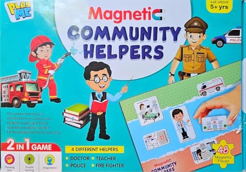 Image of Negi Magnetic Community Helpers 2 in 1 Educational Game - Interactive Learning Toy with Magnetic 48 Pieces, Learn Jobs, Roles & Build Imaginative Play for Kids Above 5 Years and Above (multicolours)