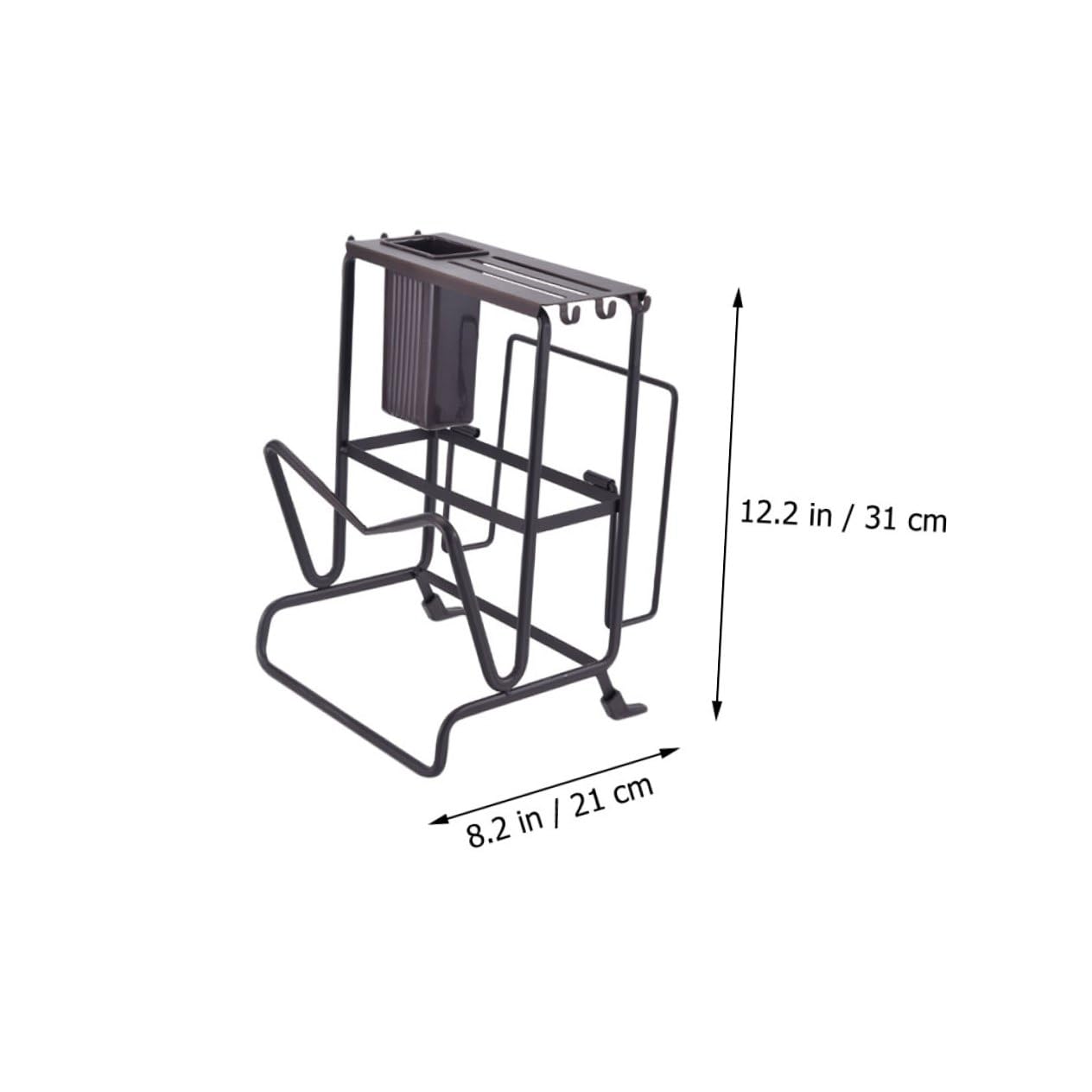 Support de Rangement Cuisine Multifonction pour Baguettes et Couteaux Noir
