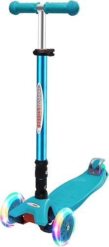 Miniatura 1 de ChromeWheels Patinetes para niños, scooter plegable de lujo, 4 alturas ajustables, 132 libras, límite de peso de 3 ruedas, ruedas de luz LED