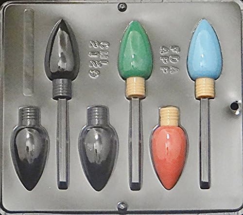 Bombilla de Navidad Luz Lollipop Chocolate Candy Mold Navidad 2129