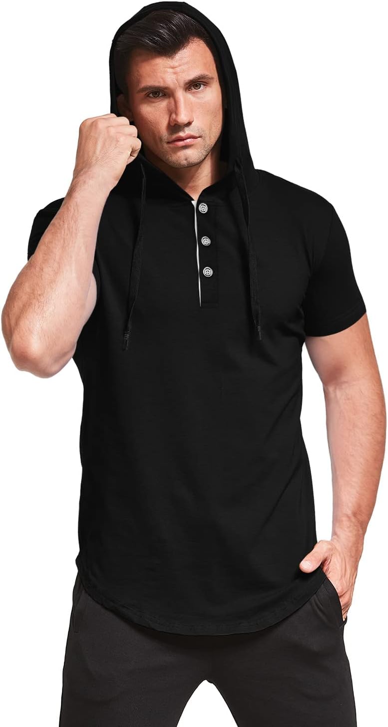 KUYIGO Men's S-5X Short&Long Sleeve Athletic Casual Plus Size Hoodies Sport Sweatshirt Hooded T-Shirts - Image 5