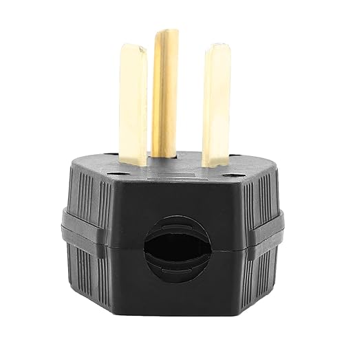 Miniatura 3 de Enchufe de secadora de 30 amperios de 3 clavijas Nema 10-30P, enchufe de ángulo de 30 amperios de 125250 voltios, enchufe de hoja recta de 3 polos y