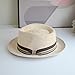 Western Style Denim hat Men's Plus Size Fashionable top hat Windproof, Sun Proof, and Cold Proof Jazz hat Adjustable Panama hat (US, Alpha, Medium, Beige)