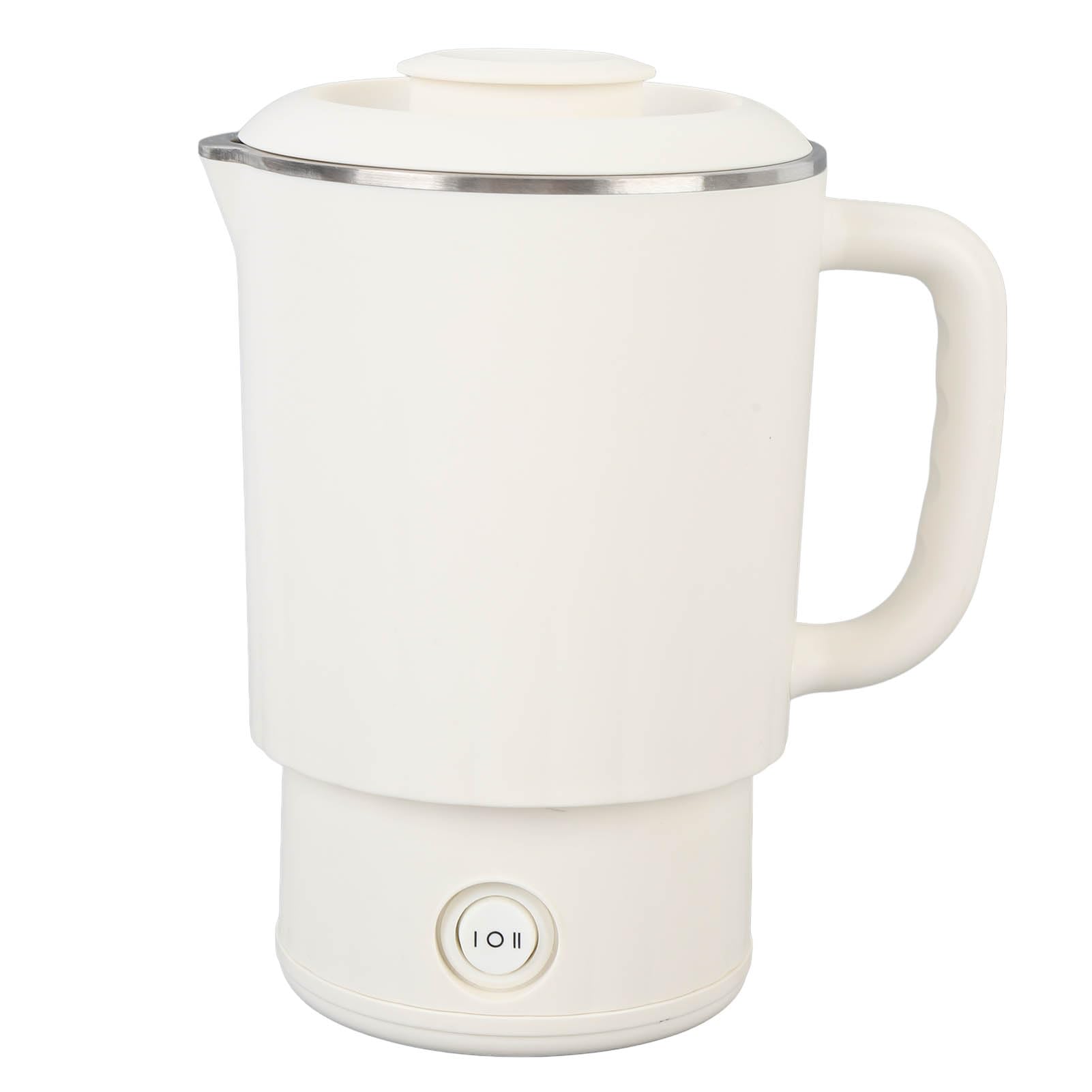 Travel Electric Kettle 600ml Capacity 600W Fast Heating Stainless Steel Portable Hot Water Boiler for Business Trip (US Plug 110V)