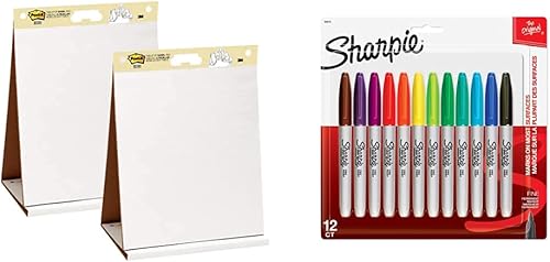 Miniatura 1 de Post-it Almohadilla de caballete de mesa portátil súper pegajosa, ideal para profesores y estudiantes virtuales, 20 x 23 pulgadas, 20 hojas,