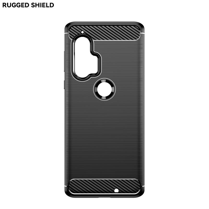 Image of Hybrid Carbon Fiber Back Case for Moto Edge Plus 6.7 inch (Blue)
