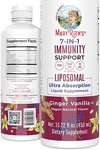 Elderberry Liquid with Vitamin C | 7 in 1 Immune Support Liquid Vitamins | Immune Defense Vitamins | Elderberry with Zinc and Vitamin C for Adults & Kids | Vegan | Non-GMO | Gluten Free | 30 Servings