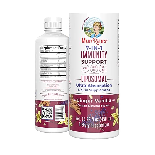 Elderberry Liquid with Vitamin C | 7 in 1 Immune Support Liquid Vitamins | Immune Defense Vitamins | Elderberry with…