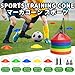 BiAnYC 100 Pcs Pro Disc Cones - 5 Colors Agility Soccer Cones with Carry Bag and Holder for Training, Football, Kids, Sports, Field Cone Markers (20 Per Color)