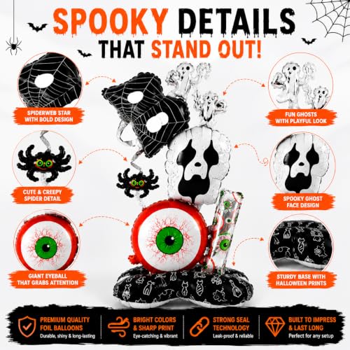 Image of AMFIN Halloween Skeleton Eyeball Spooky Foil Balloon Decoration