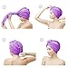 SOFTOWN Microfiber Hair Drying Towel Wrap Super Absorbent for Women with Short Hair (11 x 28 inch, Purple-Long-2 Pack)
