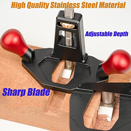 Handfräshobel, Handhobe Router Flugzeug Grundhobel Holzbearbeitungswerkzeug Handfräshobel Tragbarer Handhobel mit Hochwertiges Edelstahl für Holz Einstellbar Tiefe