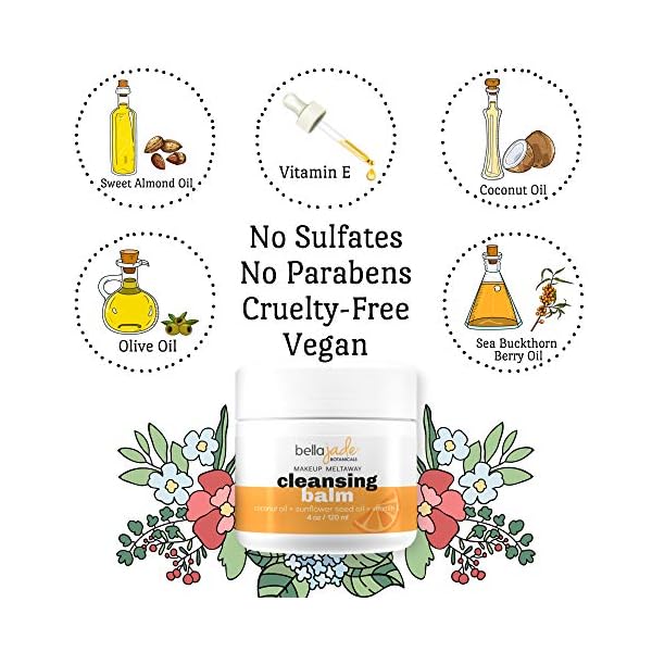 Cleansing-Balm-Makeup-Remover-for-Face--Natural-Vegan-Facial-Cleanser-with-Coconut-Oil-and-Vitamin-E-to-Gently-Cleanse-and-Nourish-Skin Cleansing Balm Makeup Remover for Face – Natural Vegan Facial Cleanser with Coconut Oil and Vitamin E to Gently Cleanse and Nourish Skin