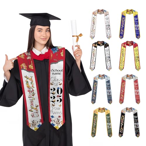 Customized Nursing Graduation Stole/Sash, RN Nurse Stole Graduate 2025, Class of 2025 With Medical Logo Gs 10