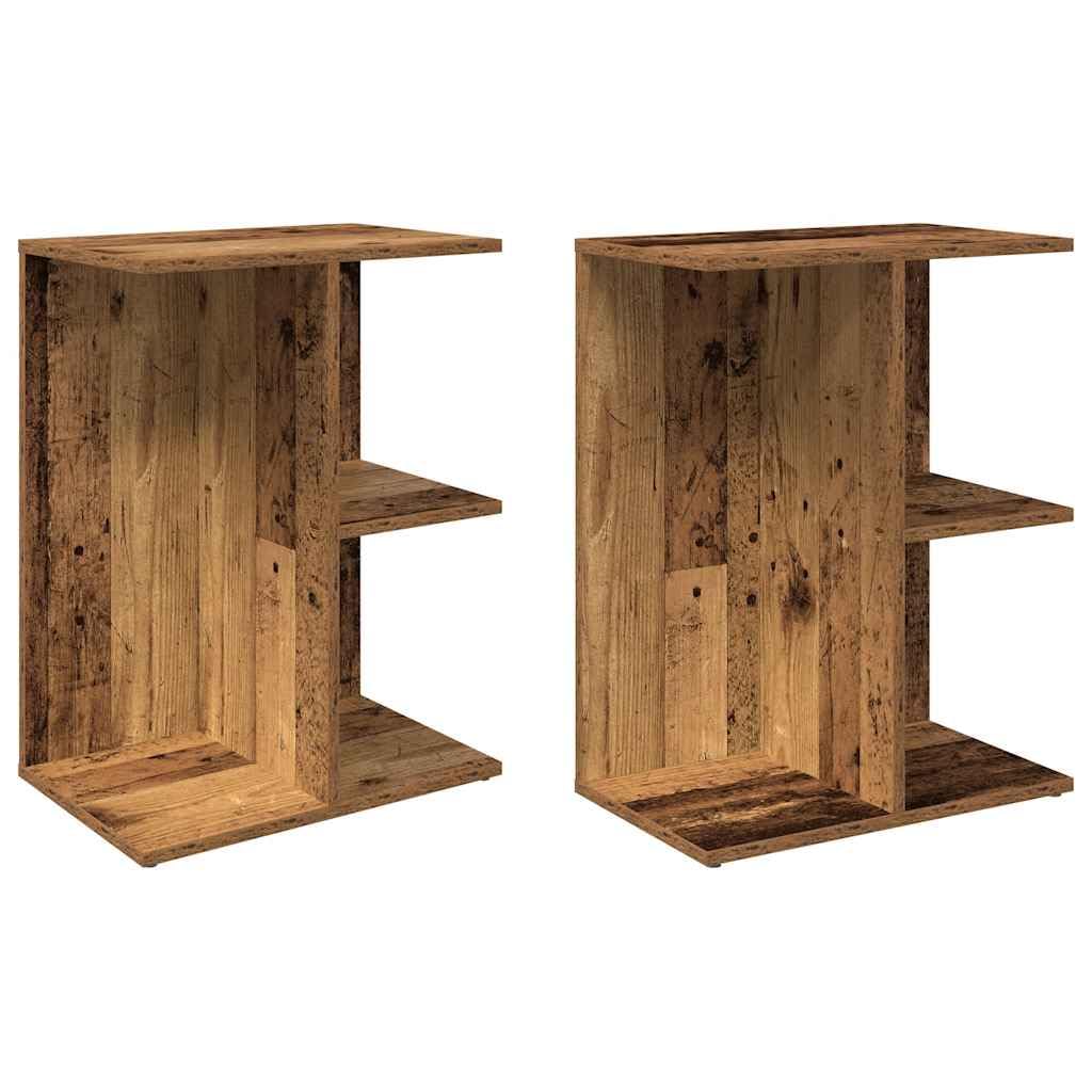 Stoliki nocne, 2 szt. wygląd starego drewna 46,5 x 29 x 61 cm, materiał drewnopochodny, stolik pomocniczy, nowoczesny design, wytrzymała półka, łatwa w pielęgnacji
