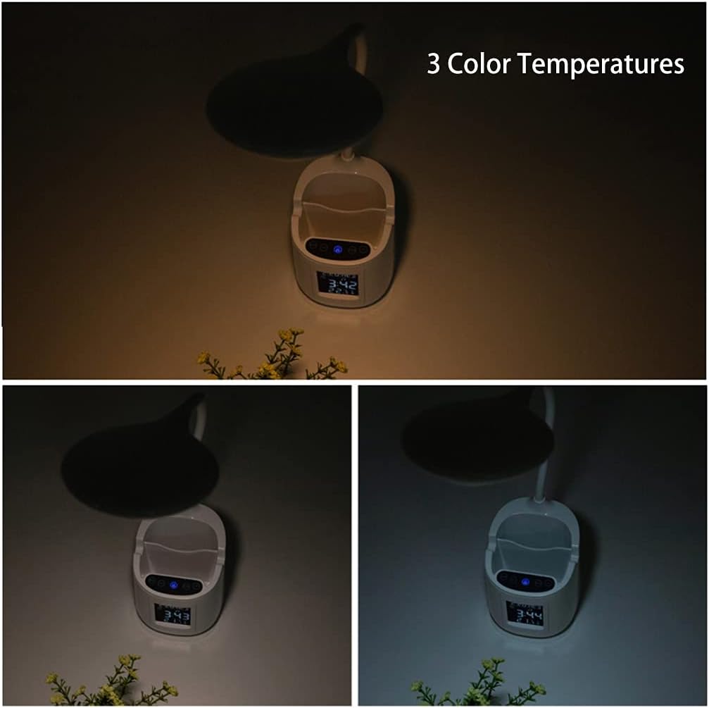 1 Piece LED Desk Light with Pen Holder Desk Lamp for Computer Desktop White Rechargeable Eye-Caring for Home Office Dorm small side table lamp for bedroom modern with usb ports touch for bedroom touch