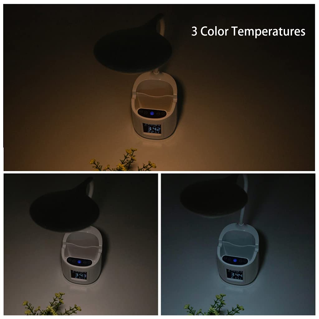 1 lot de lampe de bureau LED avec porte-stylo pour ordinateur de bureau flexible col de cygne pour la lecture et l'étude, petite pour chambre à coucher, lampes USB pour enfants, loupe sur pied à