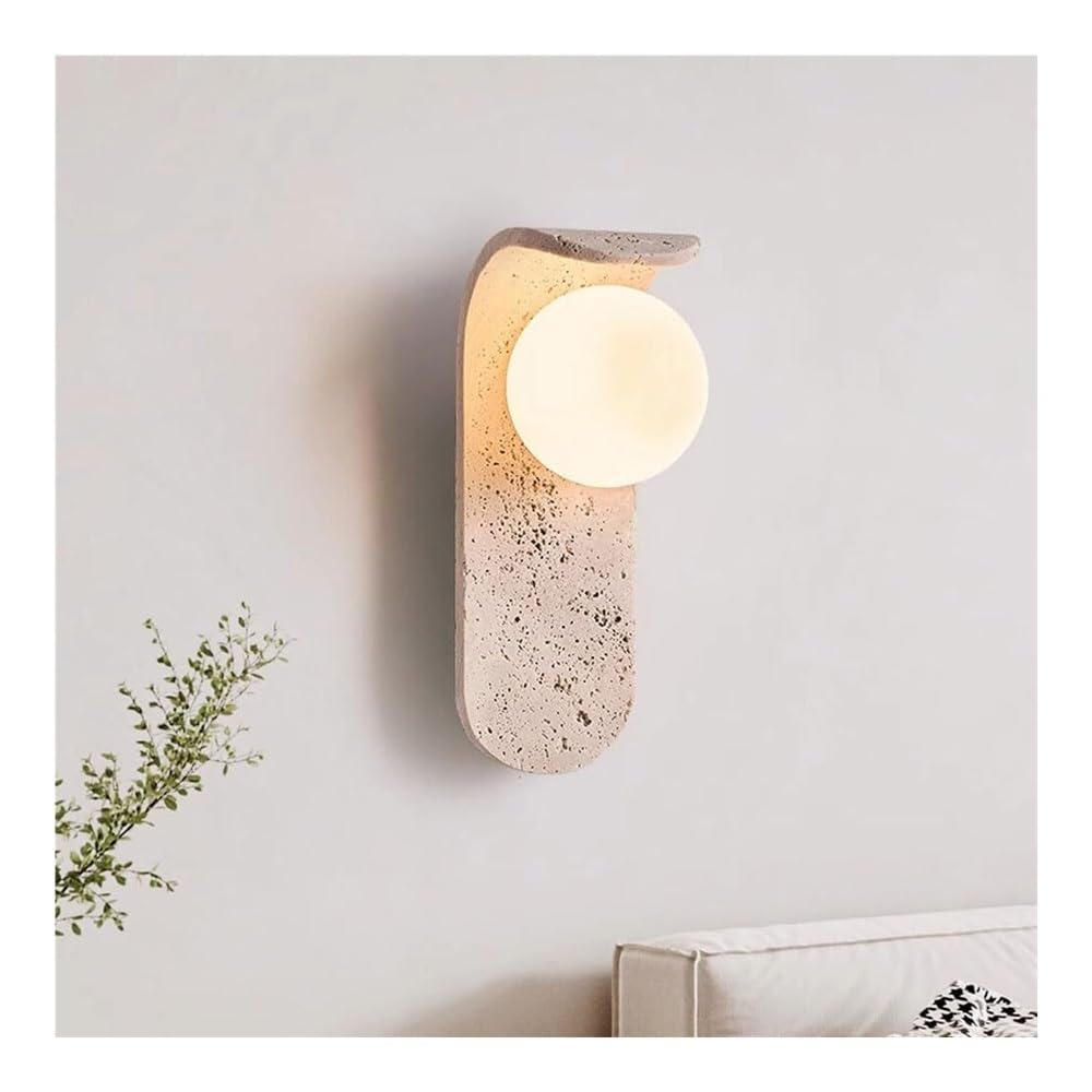 HXYSXHJUO Nordic Marble Wall Lamp Wabi Sabi Natural Stone Sconce Mid Century Farmhouse Lighting Mounted for Bedroom Bedside Living Room Study Corridor Entryway Restaurant