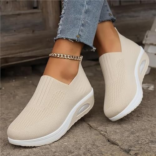 Women Soft Sole Non-Slip Arch Support Slip-On Walking Sneaker, Everwalks Cute & Comfy Supportive Shoes3