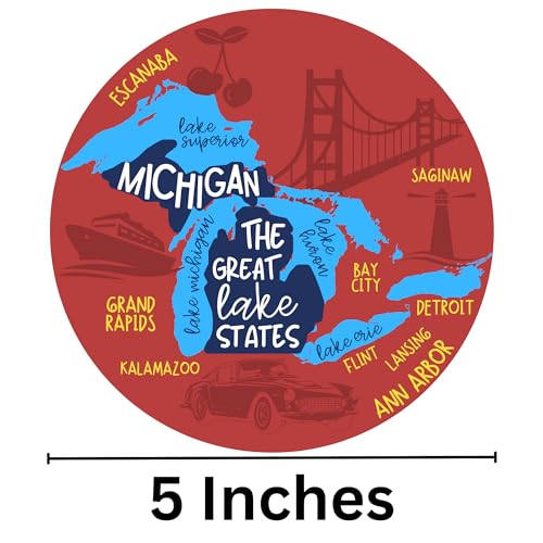 Imán decorativo Michigan Great Lakes, 5 pulgadas miniatura 2