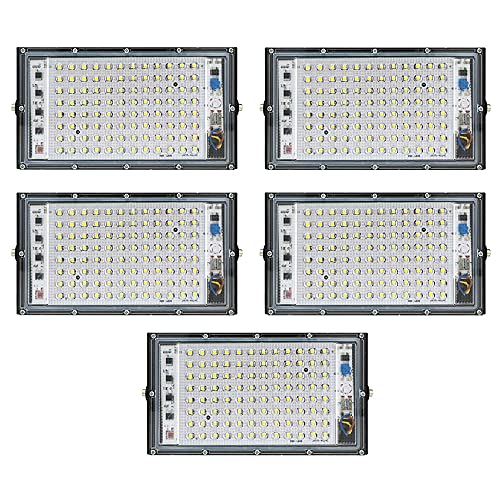 Image of MLD BL2308 100 Watts Brick LED Flood Light AC 220V Waterproof Focus Floodlights for Indoor Outdoor Led Lights | White | 100W | Pack of 5
