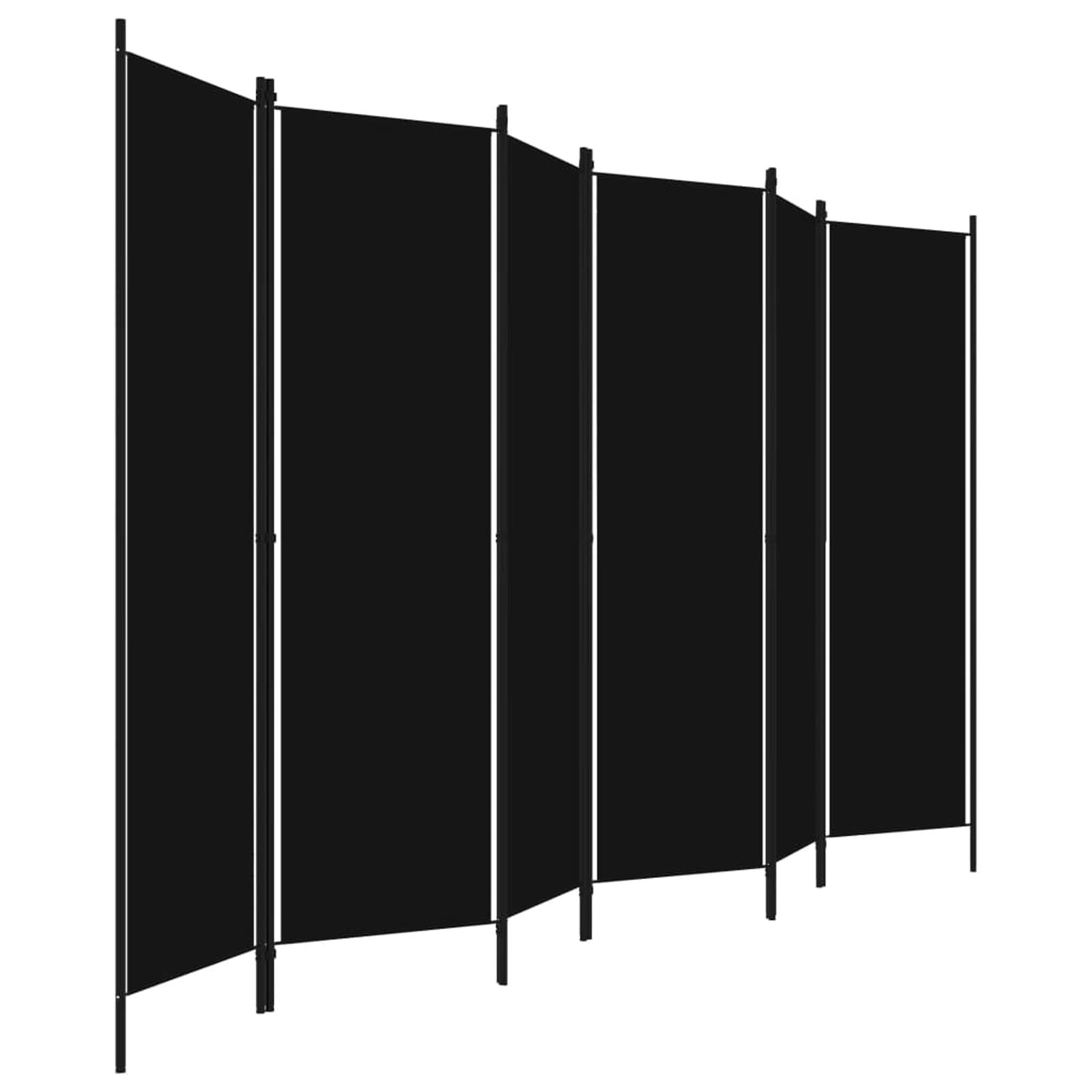 Homgoday Parawan 6-panelowa przegroda czarna 300x180 cm składany parawan, przegroda pokojowa, ekran prywatności do salonu, biura, ogrodu