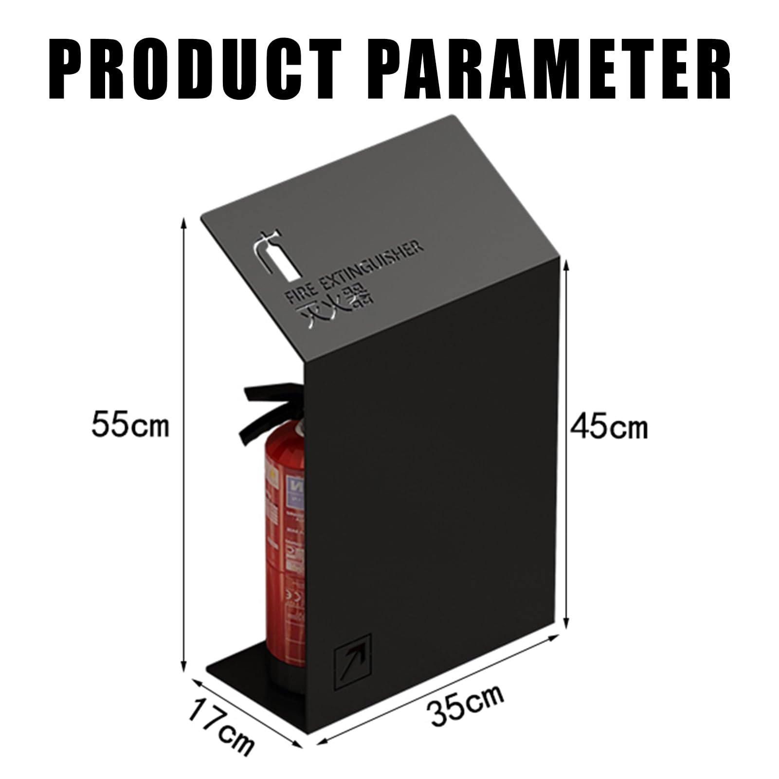 Extintor de suelo de pie, funda decorativa para tiendas, capacidad para 2 extintores de 4 kg