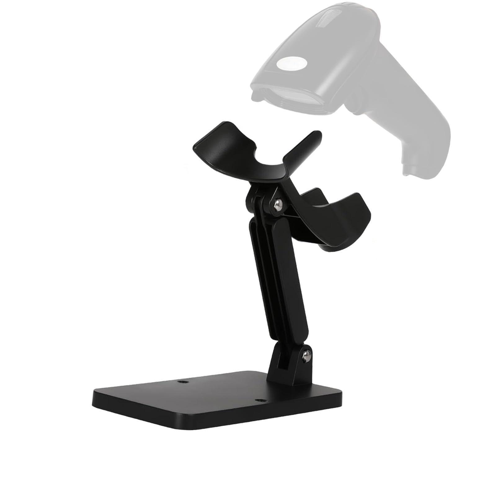 Universal Plastic Scanner Holder,Adjustable Barcode Scanner Stand for Office and Retail Desk Use,Black,Pack of 1