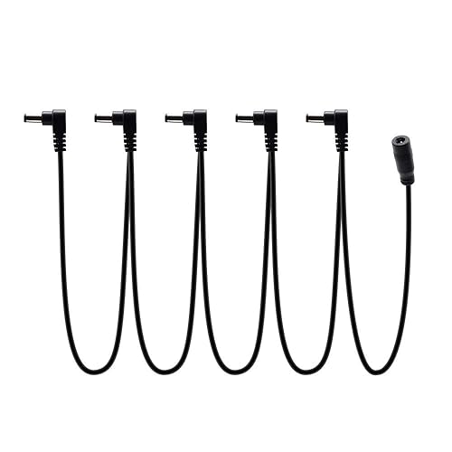 SONICAKE - Cable de cadena tipo margarita de 5 vías de 9 V CC con enchufe de ángulo recto para pedal de efectos de guitarra