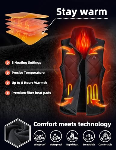 ELTENA Women's Heated Vest with 12000mAh Battery