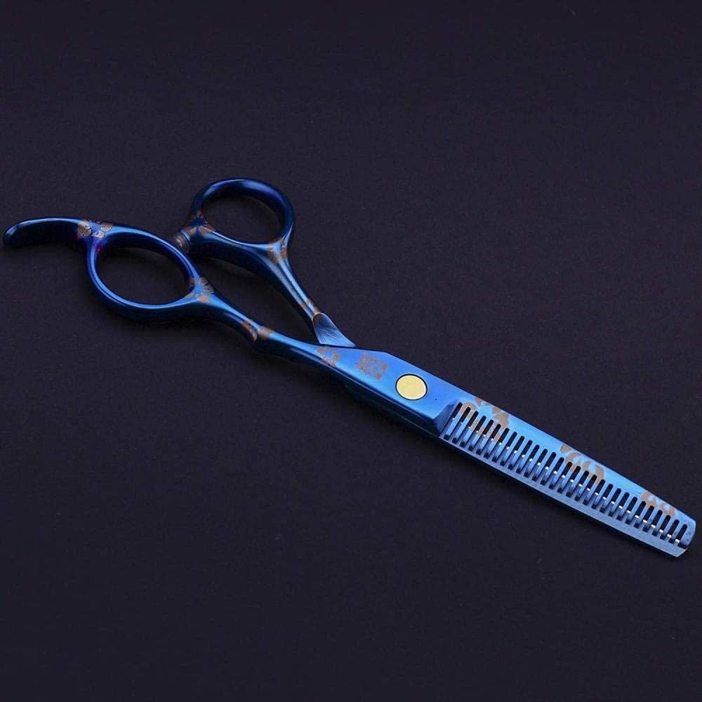 Forbici da Parrucchiere con Elegante Stampa Blu Resistente Acciaio Giapponese J2 per Parrucchieri O Uso Domestico
