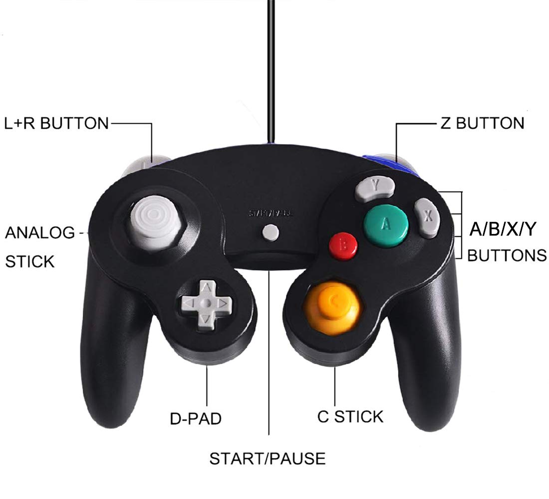 Controller per Gamecube, SONVIEE Wired NGC Controller per Game Cube Classic Game Cube NGC Controller Super Smash Bros GC Gamepad per Game Cube GC Mario Party Games Wii U