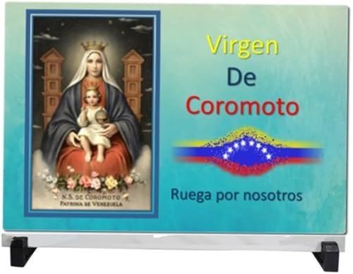 Nuestra Senora de coromoto Patrona de Venezuela losa o Altar de porcelana hecha a mano incluye caballete