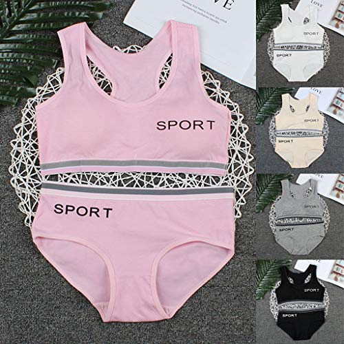 Girls Sports Bra & Underwear Set | Racerback Bralette & Soft Briefs | Breathable Teen Training Vest Top for Active Girl4