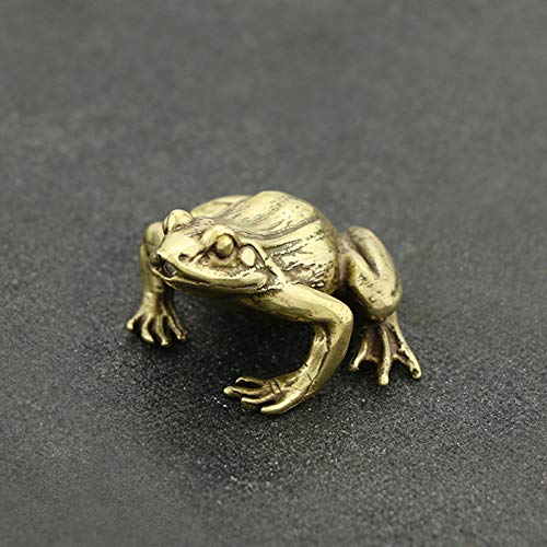 Walbest Frog Display Mold, Distress Brass Frog Figurine Tea Table Paperweight Ornament Decor Display Mold #TOP2