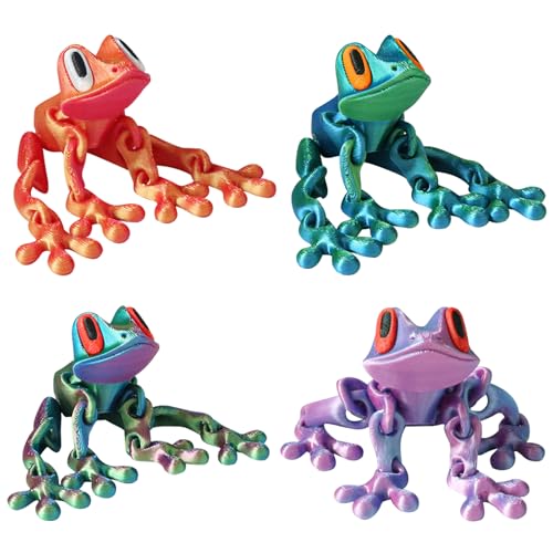 Set de 4 imanes magnéticos 3D de rana articulada